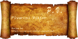 Pivarcsi Viktor névjegykártya